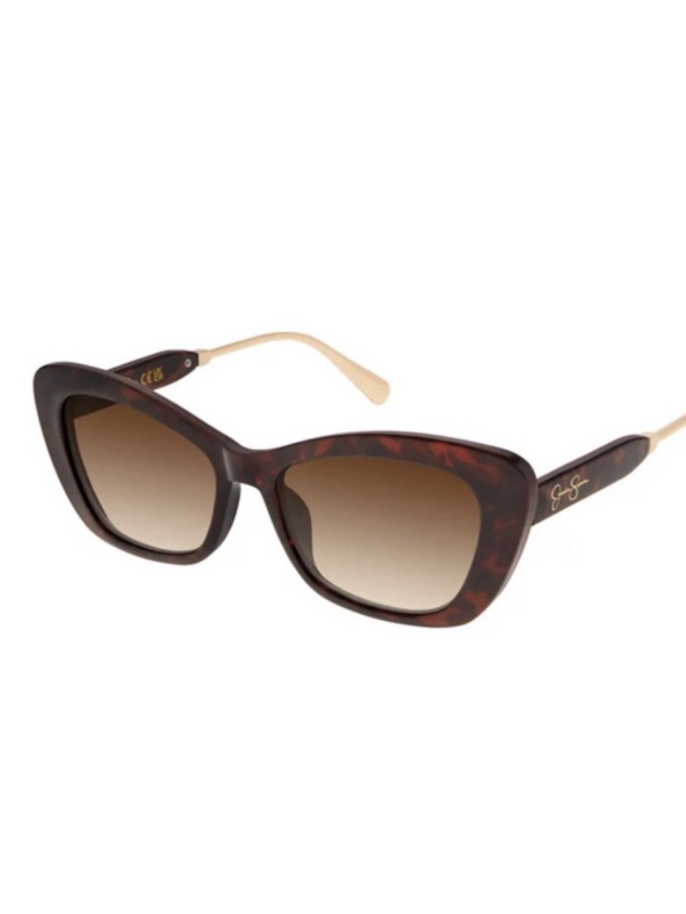Stylish Tortoiseshell Cat-Eye Sunglasses - Brown